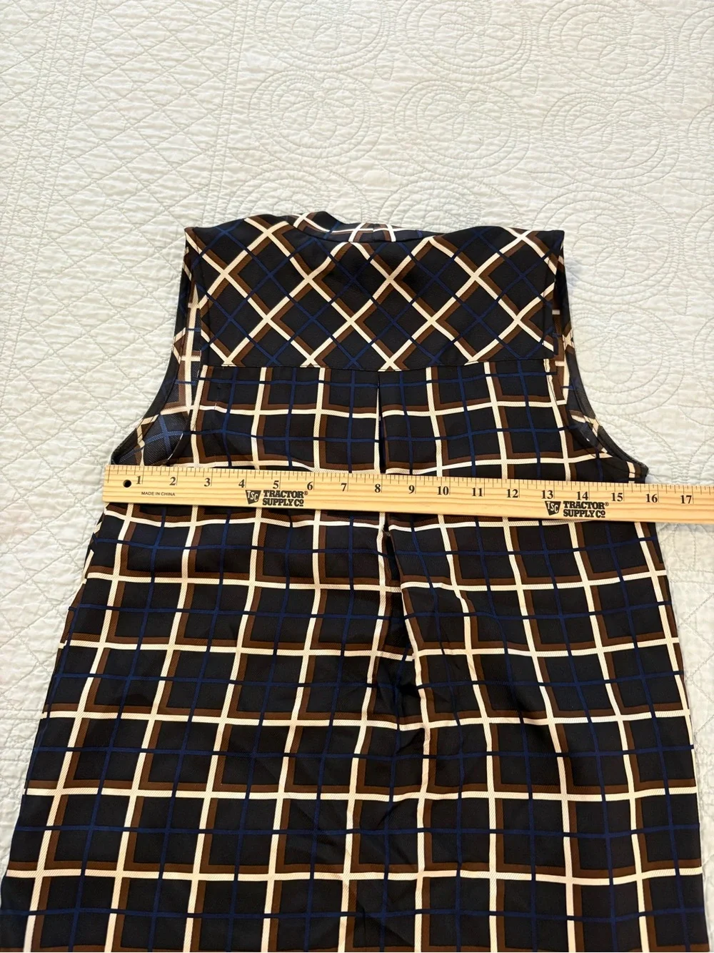 J Crew silk windowpane print top. Size 00.